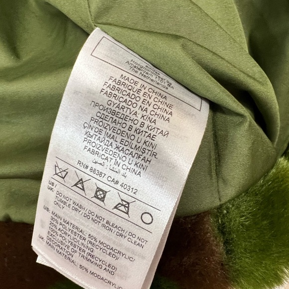 Adidas Ivy Park Beyonce Unisex Kids Sz 5/6/2XS Faux Fur Camouflage Jacket Coat - Picture 13 of 14